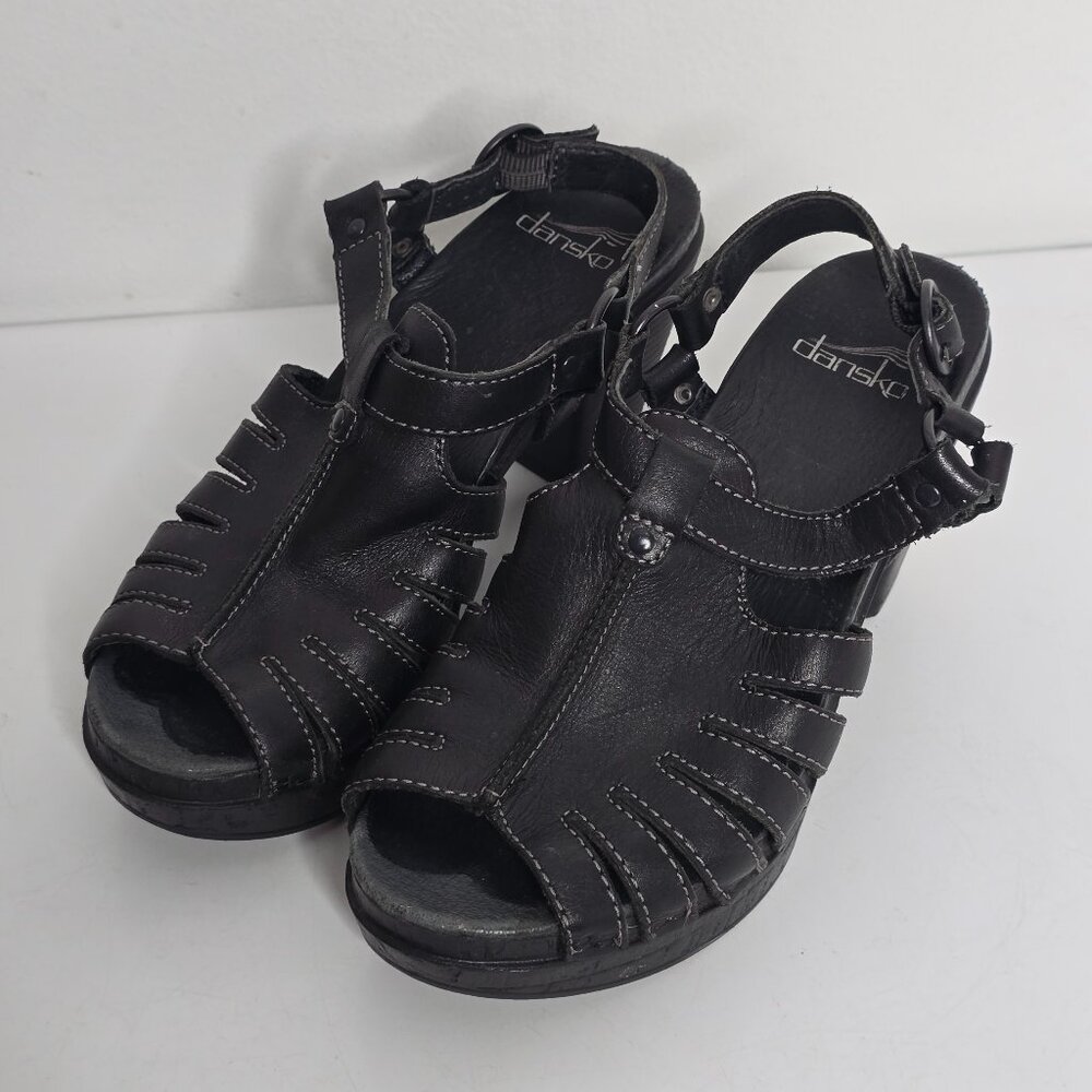 Dansko Randa Strappy Heels Sandals Womens EU 36 US 6 - 6.5 Black Open Toe Shoes
